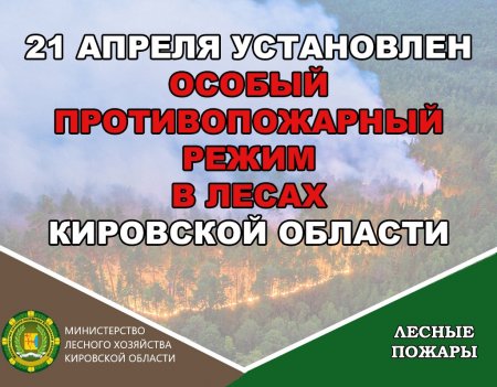 &#9889;В лесах Кировской области установлен особый противопожарный режим.