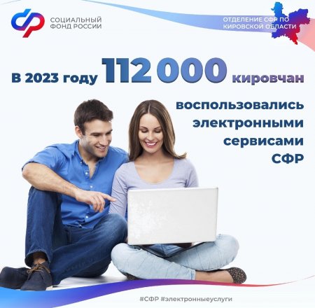 За 4 месяца 2023 года более 110  тыс. жителей Кировской области воспользовались электронными сервисами СФР.